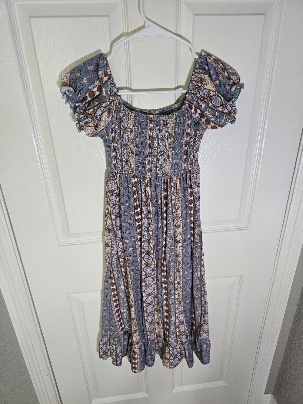 No Comment Girls Bohemian Stretchy Maxi Off Shoulder Dress Large